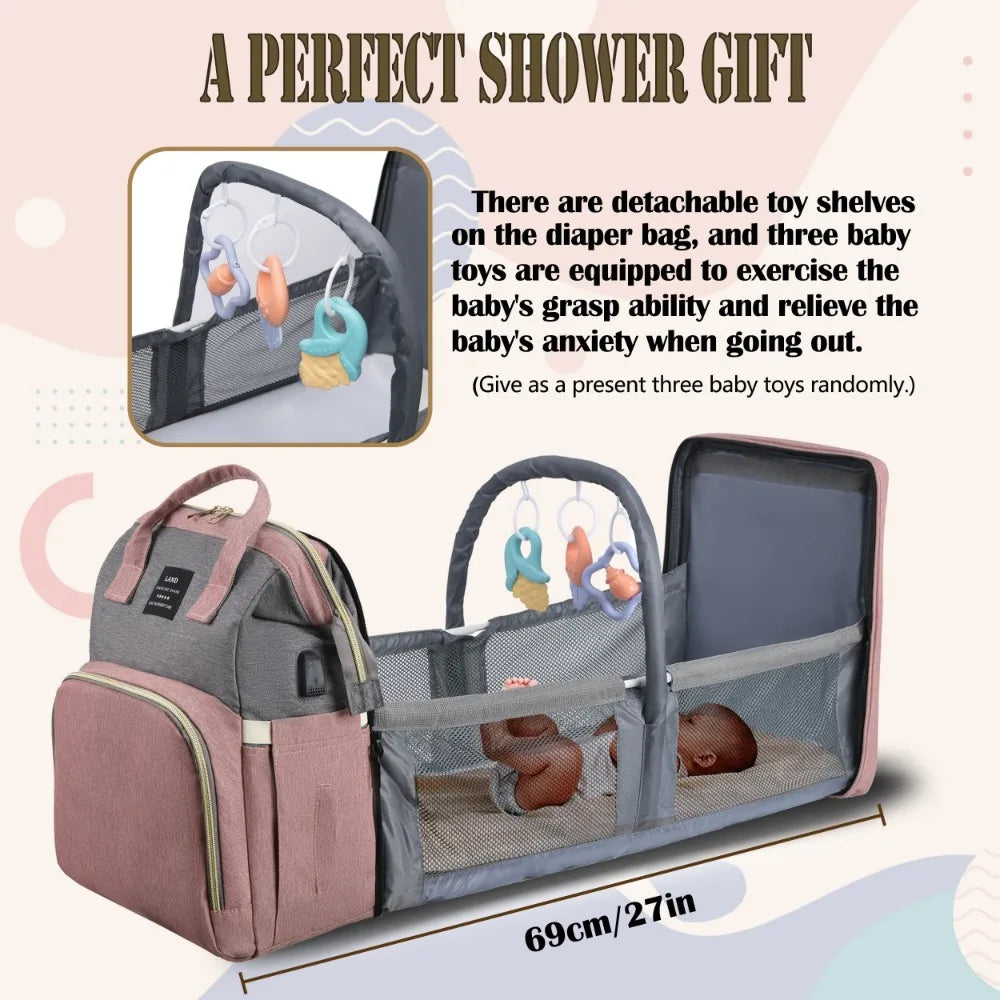 3-in-1 Baby Diaper Bag Backpack