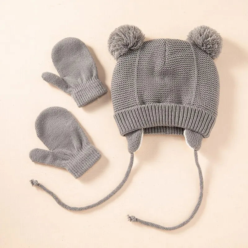 Baby Winter Knit Hat & Mittens Set