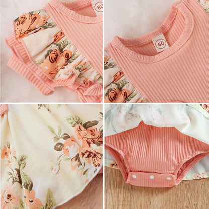 Floral Dress With Bowknot Headband