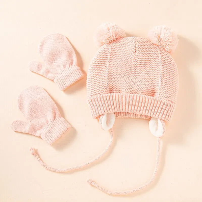 Baby Winter Knit Hat & Mittens Set