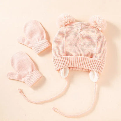 Baby Winter Knit Hat & Mittens Set