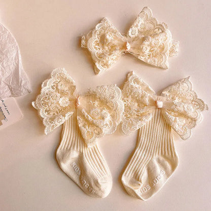 Baby Lace Socks with Matching Headband