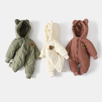 Baby Winter Romper with Bear Ears