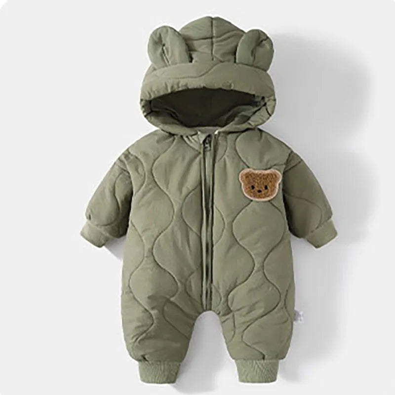 Baby Winter Romper with Bear Ears
