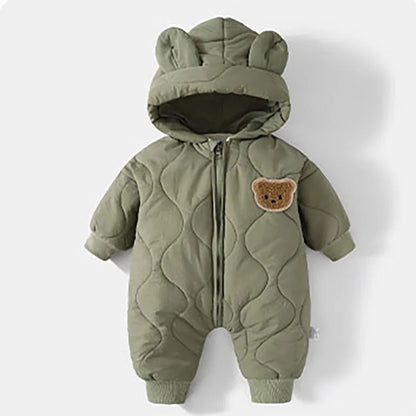 Baby Winter Romper with Bear Ears
