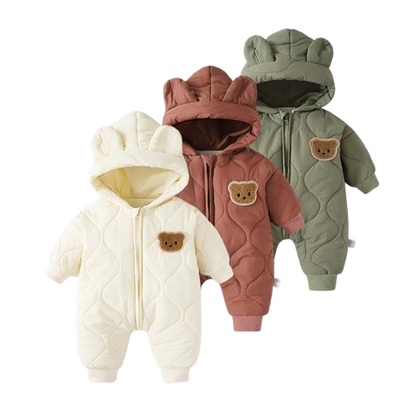 Baby Winter Romper with Bear Ears