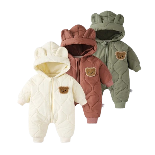 Baby Winter Romper with Bear Ears