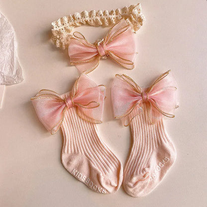 Baby Lace Socks with Matching Headband
