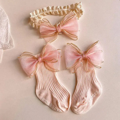 Baby Lace Socks with Matching Headband