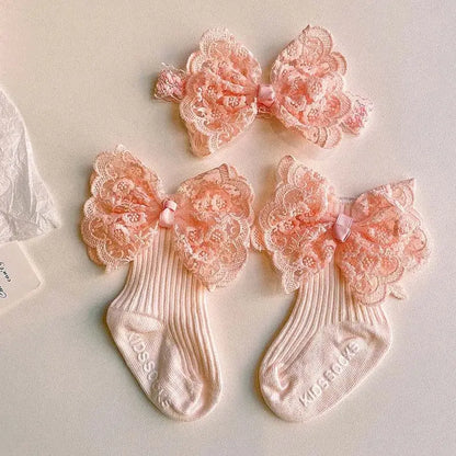 Baby Lace Socks with Matching Headband
