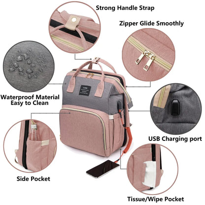 3-in-1 Baby Diaper Bag Backpack