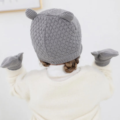 Baby Winter Knit Hat & Mittens Set