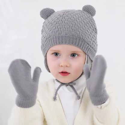 Baby Winter Knit Hat & Mittens Set