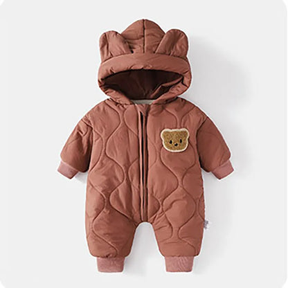 Baby Winter Romper with Bear Ears