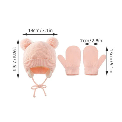 Baby Winter Knit Hat & Mittens Set