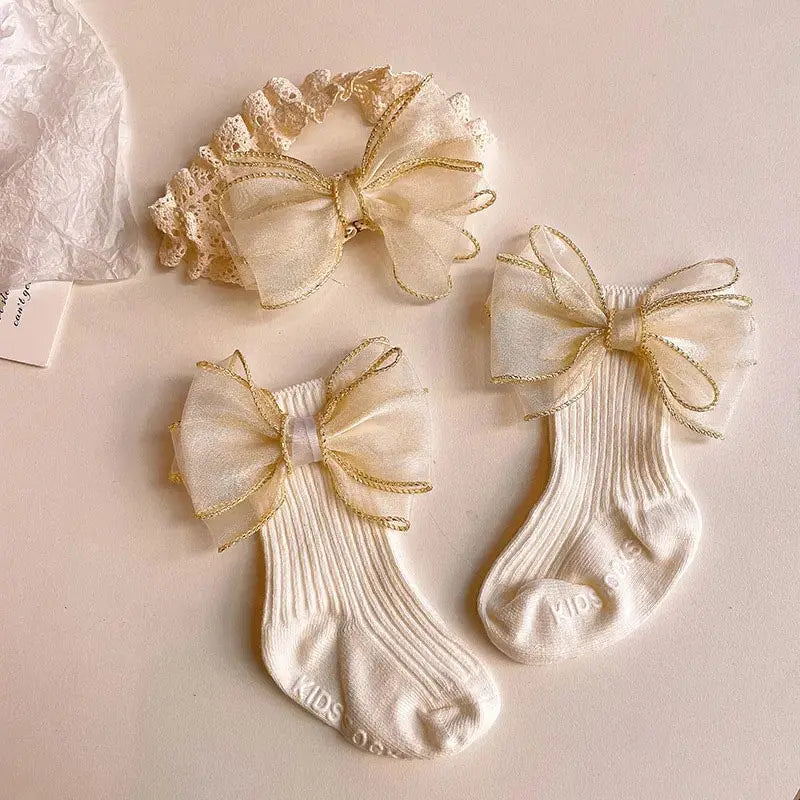 Baby Lace Socks with Matching Headband