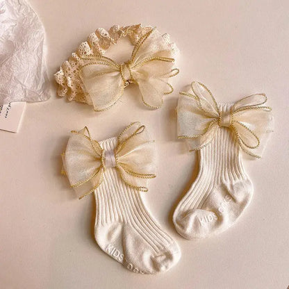 Baby Lace Socks with Matching Headband