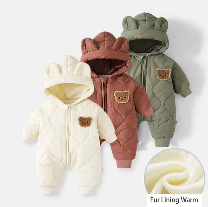 Baby Winter Romper with Bear Ears
